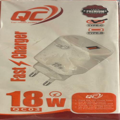 QC03 Fast Charger 18 Watt Type C