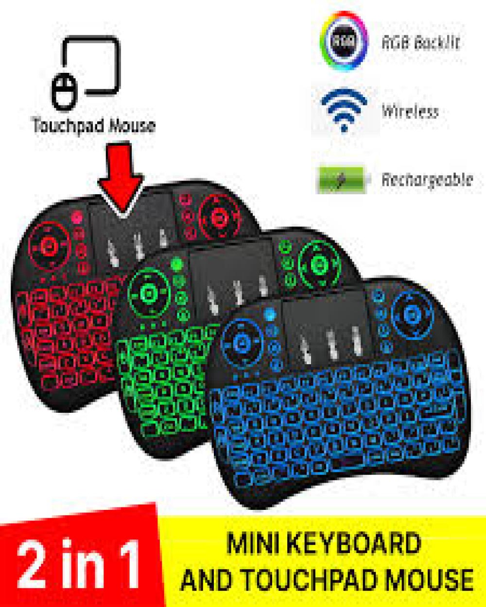 RII i8 RGB Backlit Mini Wireless Gaming Keyboard with Touchpad &amp; Mouse